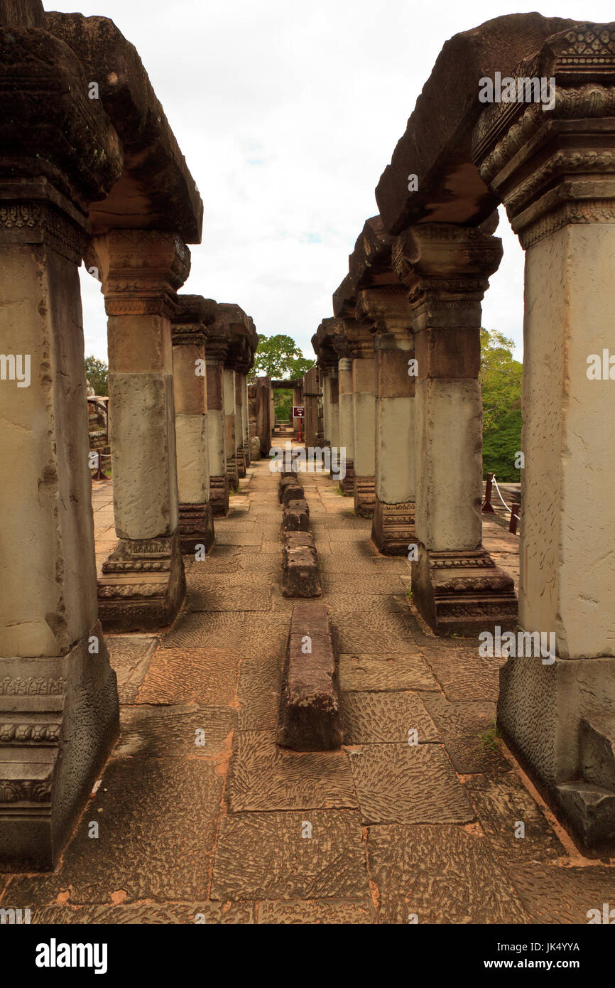 Flur in einem Ankor Wat Tempel in Siem Reap Stockfoto