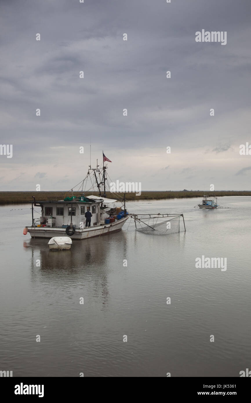 USA, Louisiana, Dulac, Bayou Fischerboot vom See Boudreaux Stockfoto