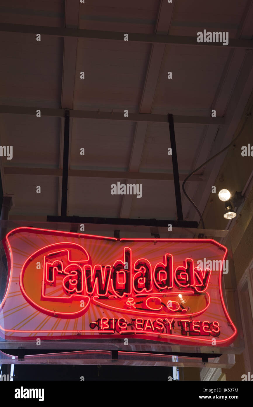 USA, Louisiana, New Orleans, French Quarter, Bourbon Street, melden Sie für Crawdaddy und Unternehmen Stockfoto