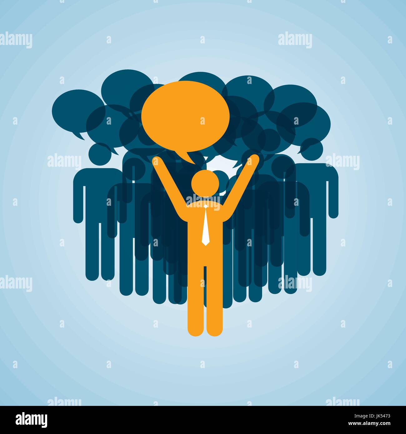 Konzept von Führung und Kommunikation mit Business-Management-Mitarbeiter Stock Vektor