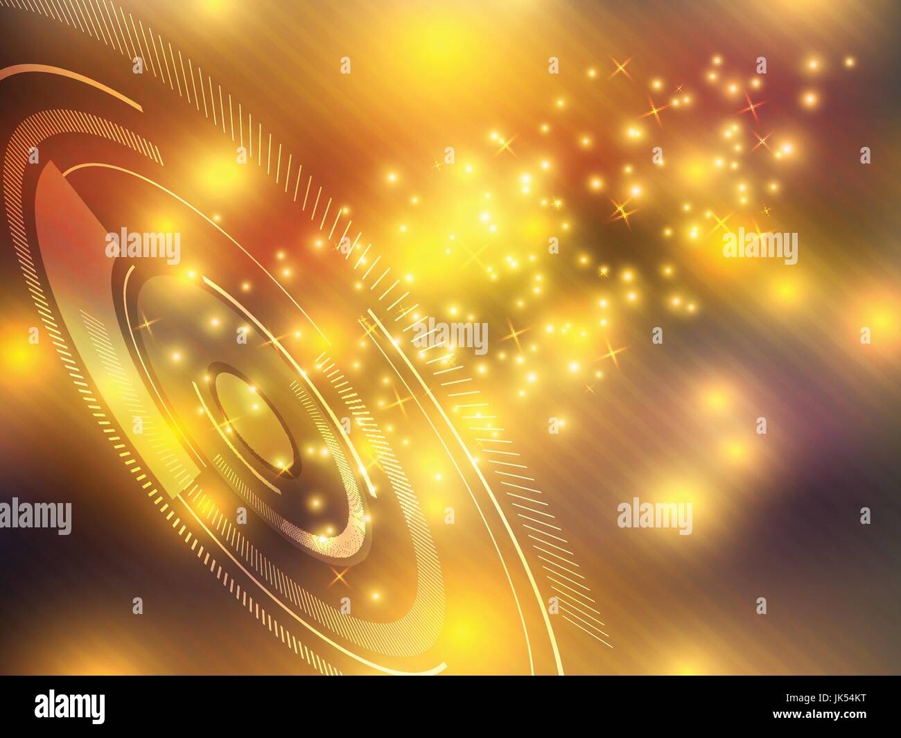Technik Hintergrund gelb futuristische abstrakt mit hellen Lichtern Vektor-illustration Stock Vektor