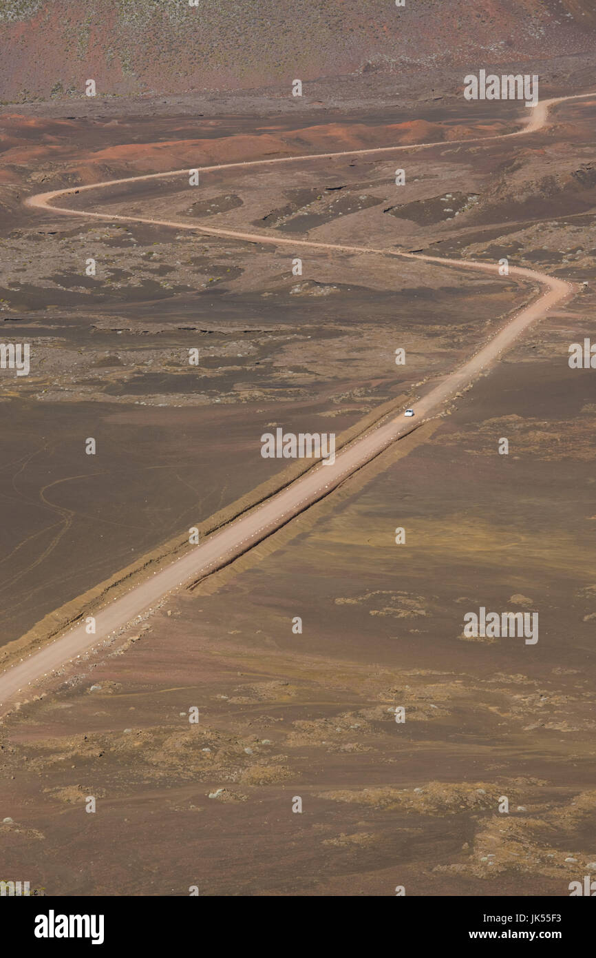 Frankreich, La Reunion, Bourg-Murat, Plaine des Sables, Asche schlicht Weg zum Piton De La Fournaise Vulkan Stockfoto