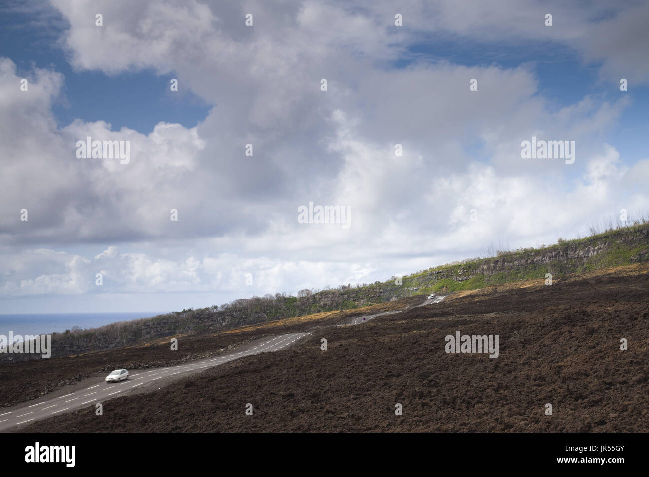 Frankreich, La Réunion, South East Reunion, Le Grand Brule Lava Flow-Bereich von La Fournaise Vulkan Stockfoto
