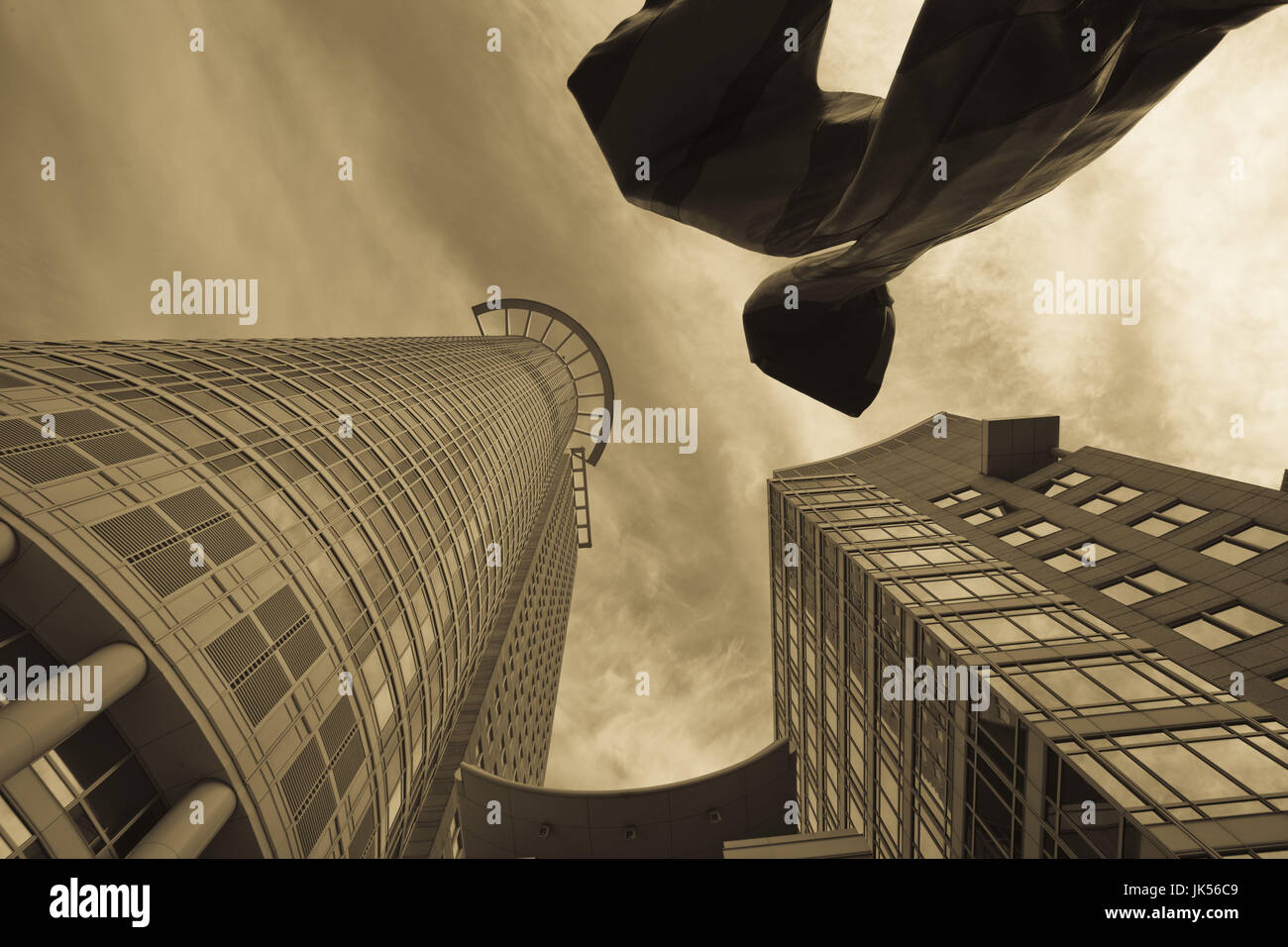 Deutschland, Hessen, Frankfurt am Main, Financial District, DZ Bank Tower, Stockfoto