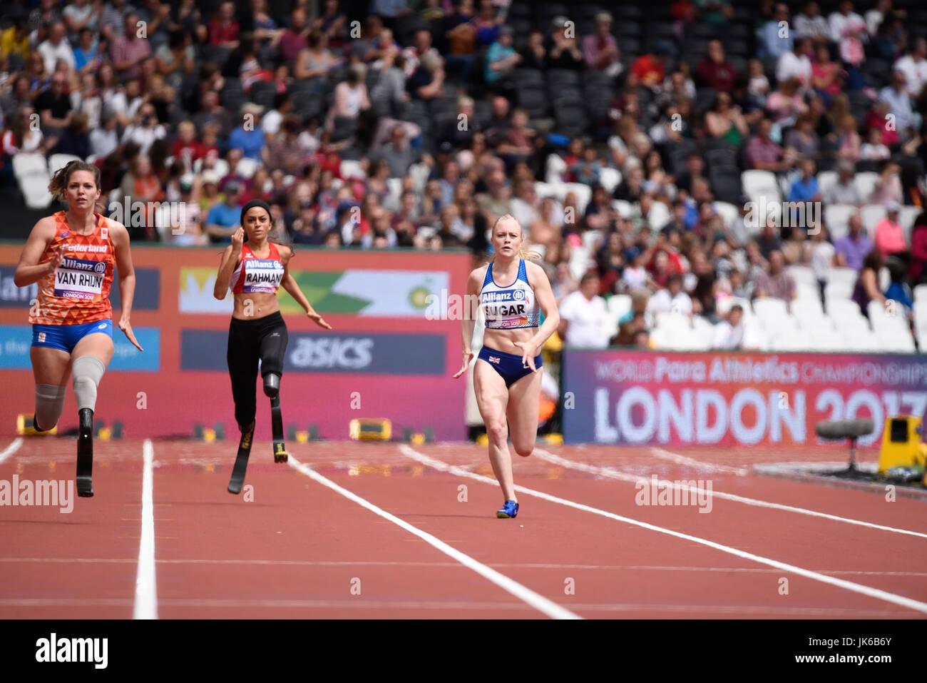 Laura Zucker fortgeschritten, um in die nächste Runde auf der Welt Para Leichtathletik WM London 2017 Stockfoto