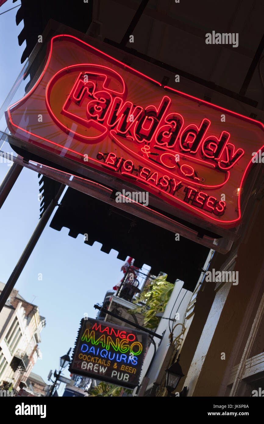 USA, Louisiana, New Orleans, French Quarter, Bourbon Street, melden Sie für Crawdaddy und Unternehmen Stockfoto
