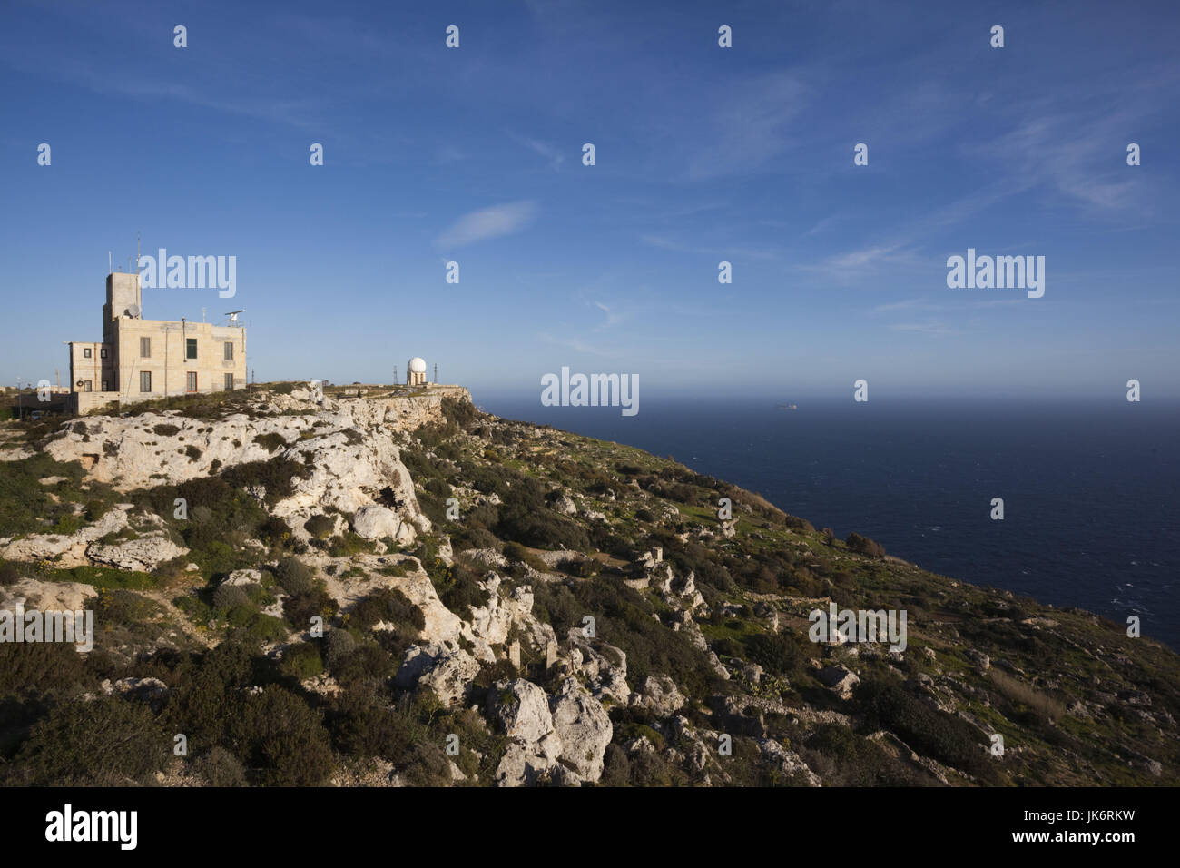 Malta, Central, Dingli, Dingli Cliffs, Küsten Klippe Blick, elev 220 Meter, Sonnenuntergang Stockfoto