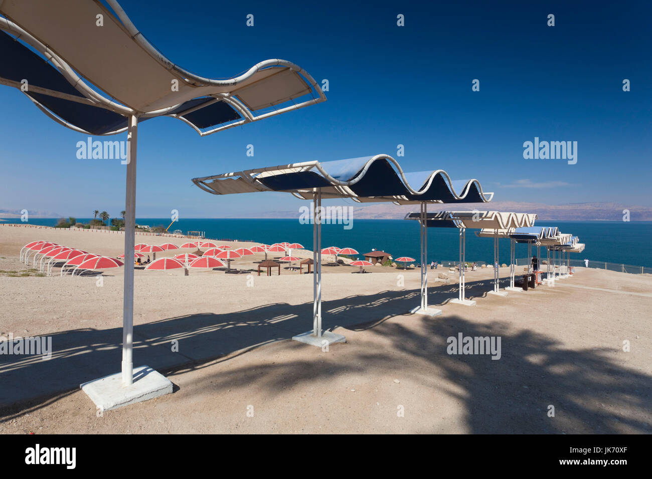 Israel, Totes Meer, Ein Gedi, Ein Gedi Strand Stockfoto