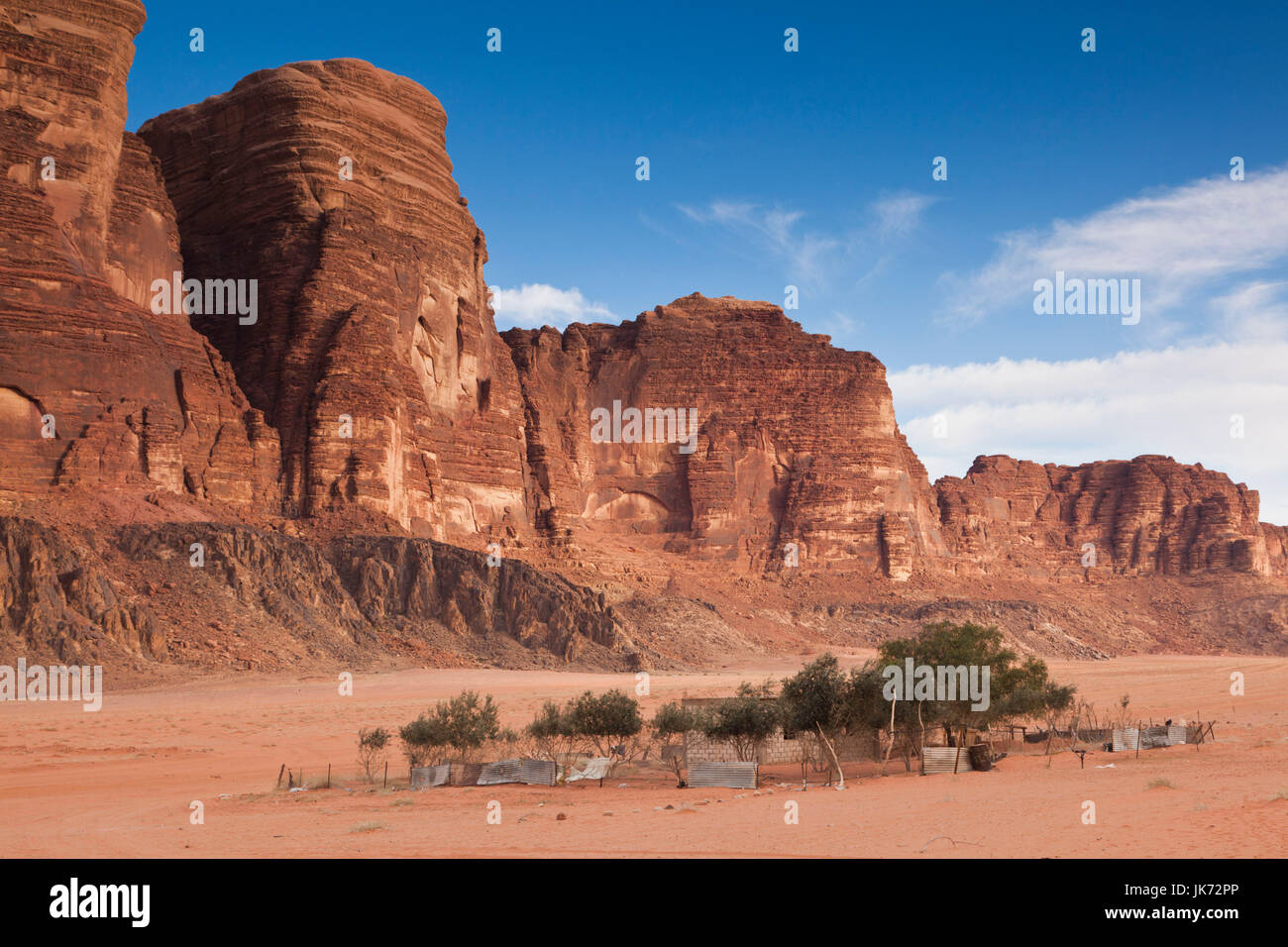Wüstenlandschaft von Wadi Rum, Jordanien Stockfoto