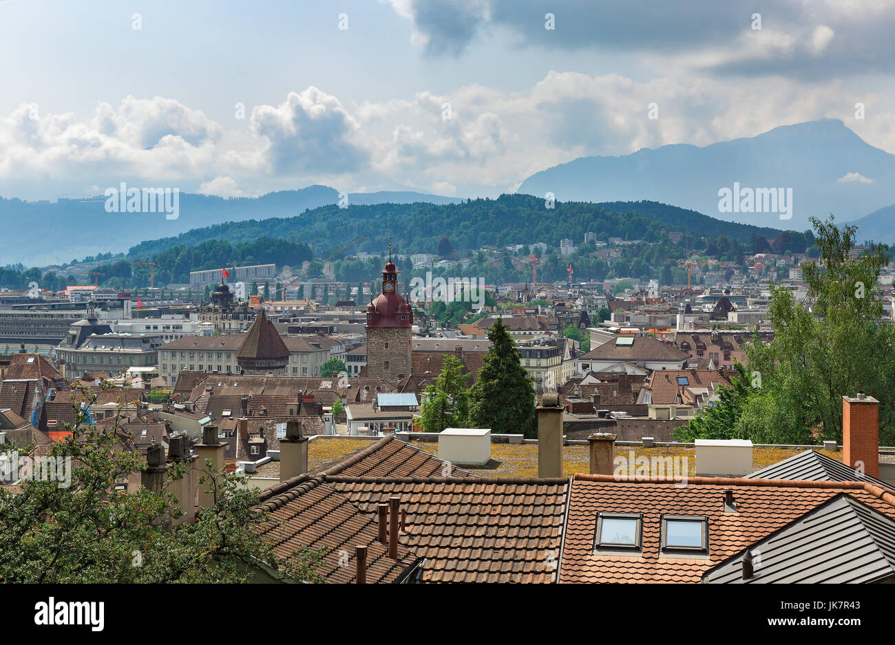 Draufsicht der Stadt Luzern Schweiz Stockfoto