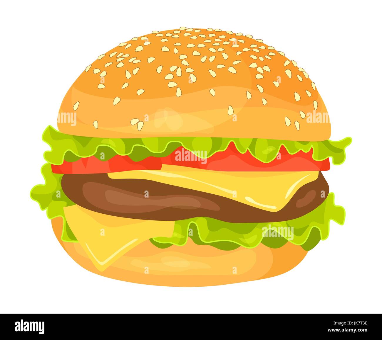 Moderne Wohnung Design-Vektor-Illustration der großen Hamburger auf weißem Hintergrund Stock Vektor