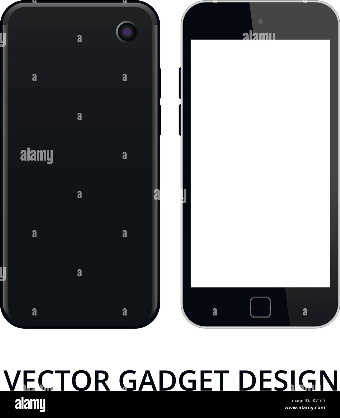 Smartphone-vorne und Rückseiten auf weißem Hintergrund. Realistische Vektor-Illustration, Grafik und Web Design Stock Vektor