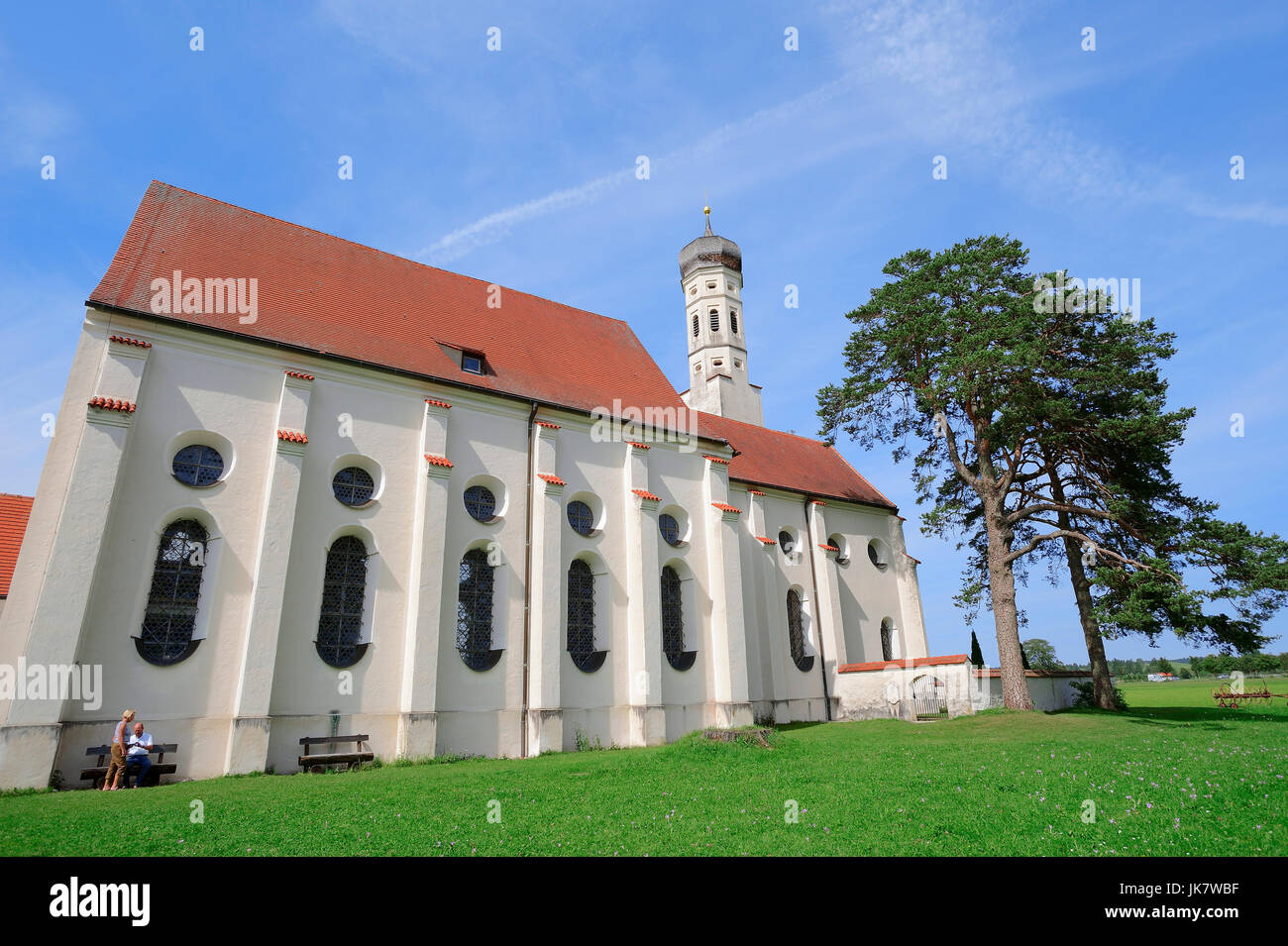 Wallfahrt der Kirche St. Coloman, Schwangau, Allgäu, Bayern, Deutschland | Wallfahrtskirche St. Coloman, Schwangau, Allgäu, Bayern, Deutschland / Allgäu Stockfoto