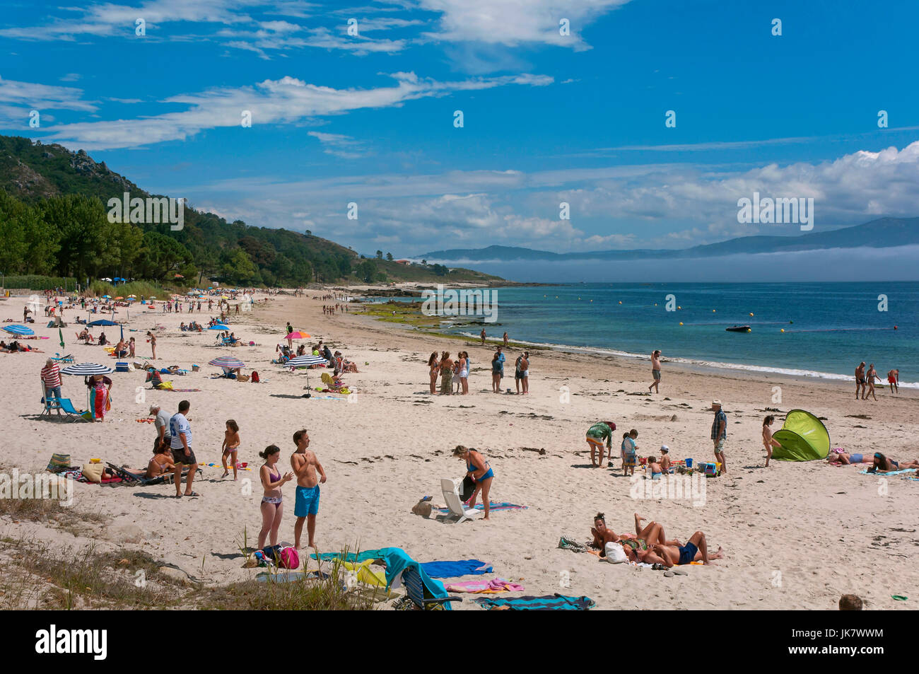 San Francisco Strand, Louro, Muros, La Coruña Provinz, Region Galicien, Spanien, Europa Stockfoto