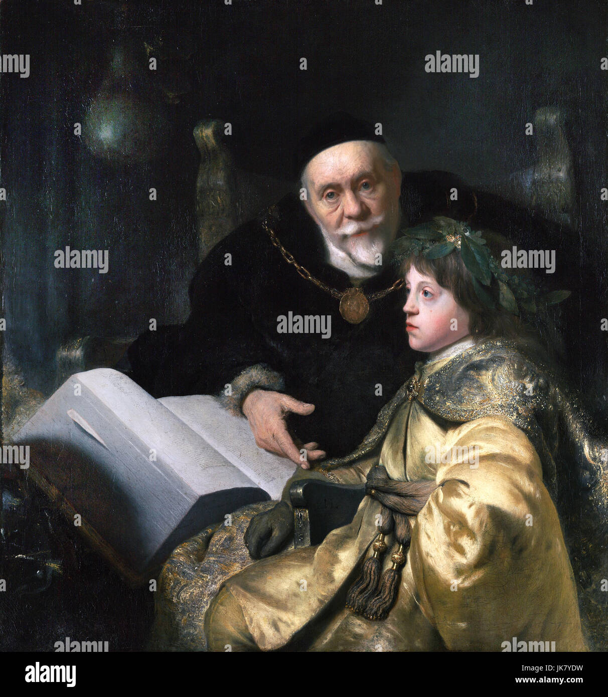 Jan Lievens, Prinz Charles Louis von der Pfalz mit seinen Tutor Wolrad von Plessen im historischen Kleid 1631 Öl auf Leinwand. Getty Center, Los Angele Stockfoto