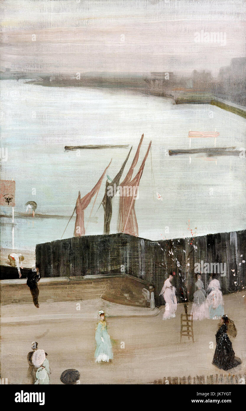 James Abbott McNeill Whistler, Variationen in Pink und grau: Chelsea 1871-1872 Öl auf Leinwand. Freer Gallery of Art, Washington, D.C., USA. Stockfoto