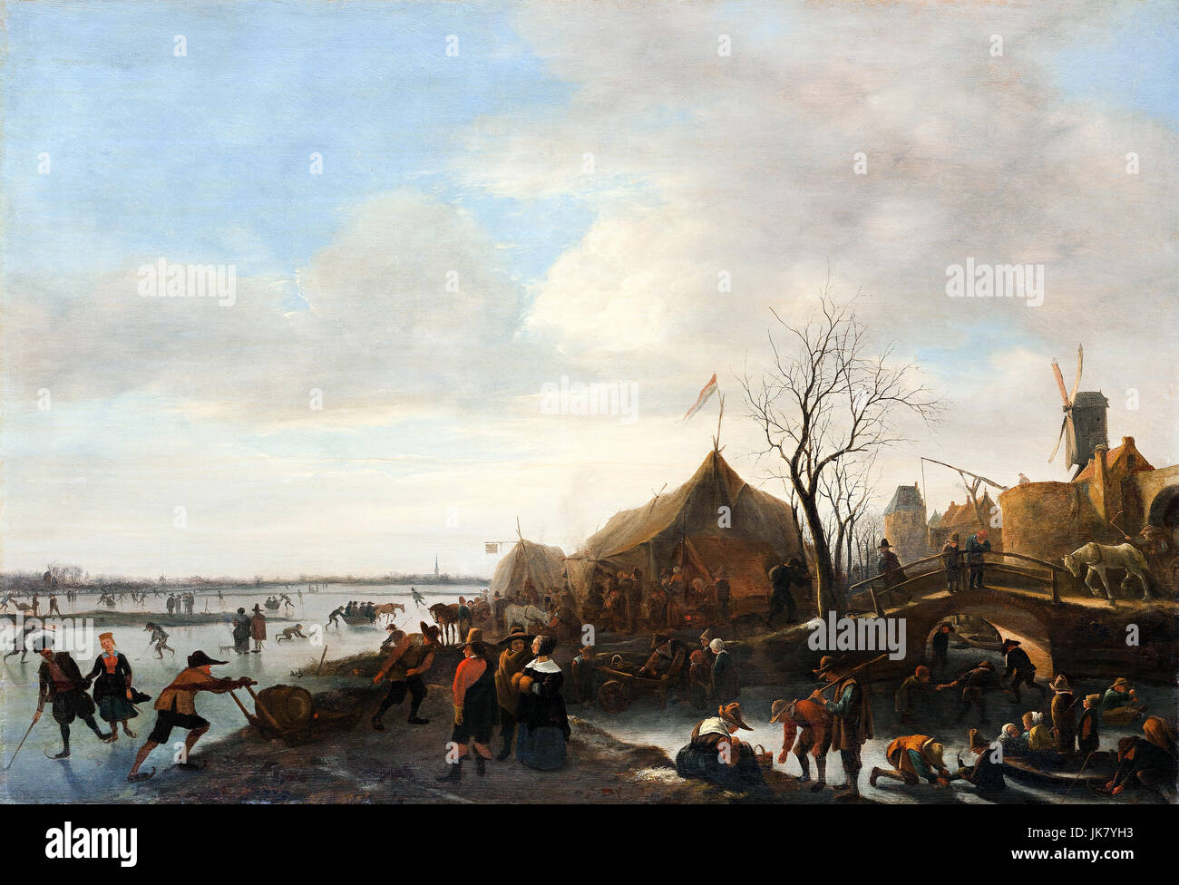 Jan Steen, Winter Szene 1650 Öl auf. Skokloster Motormuseum, Habo, Schweden. Stockfoto