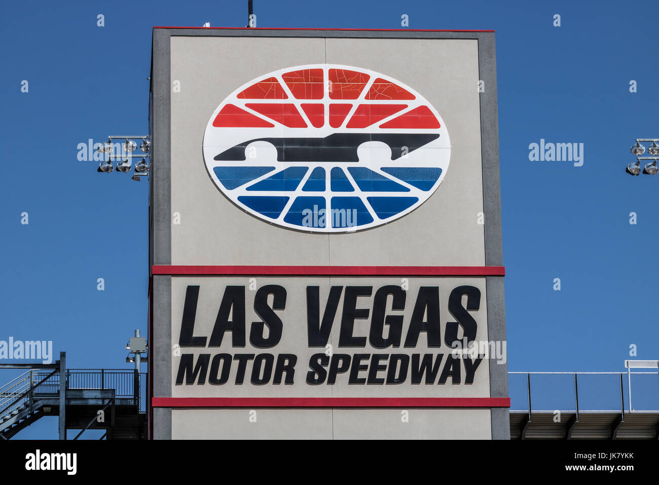 Las Vegas - ca. Juli 2017: Las Vegas Motor Speedway. LVMS beherbergt NASCAR und NHRA Veranstaltungen einschließlich der Pennzoil 400 ich Stockfoto