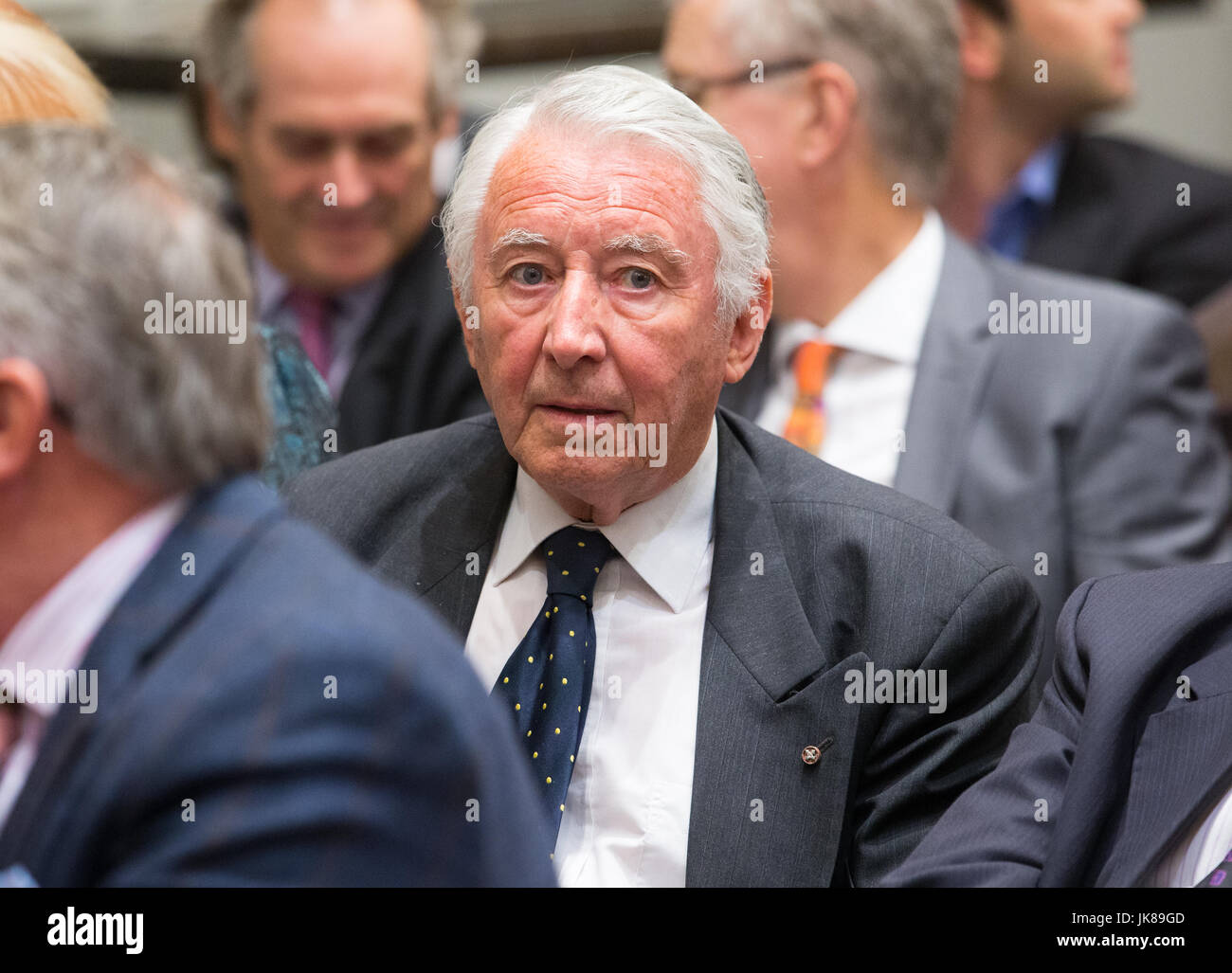 Der Herr Stahl des Aikwood bei der Ankündigung des neuen Liberal Democrats. Sir Vince Cable wurde als der neue Führer angekündigt. Stockfoto