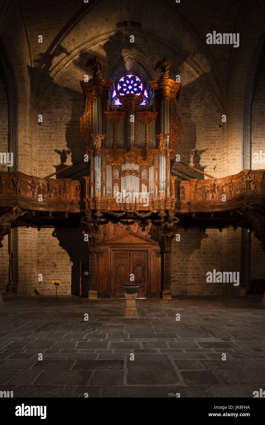 Frankreich, Region Haute-Loire-Abteilung, Auvergne, La Chaise-Dieu, Abbatiale St-Robert Abtei Orgelempore Stockfoto