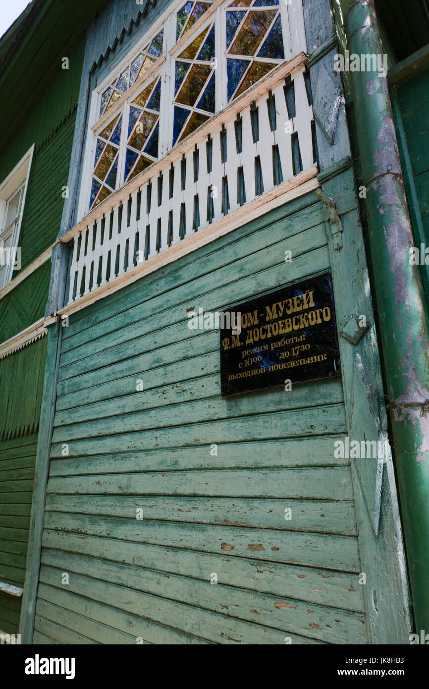 Russland, Oblast Nowgorod, Staraja Russa, Fjodor Dostojewski Haus Stockfoto