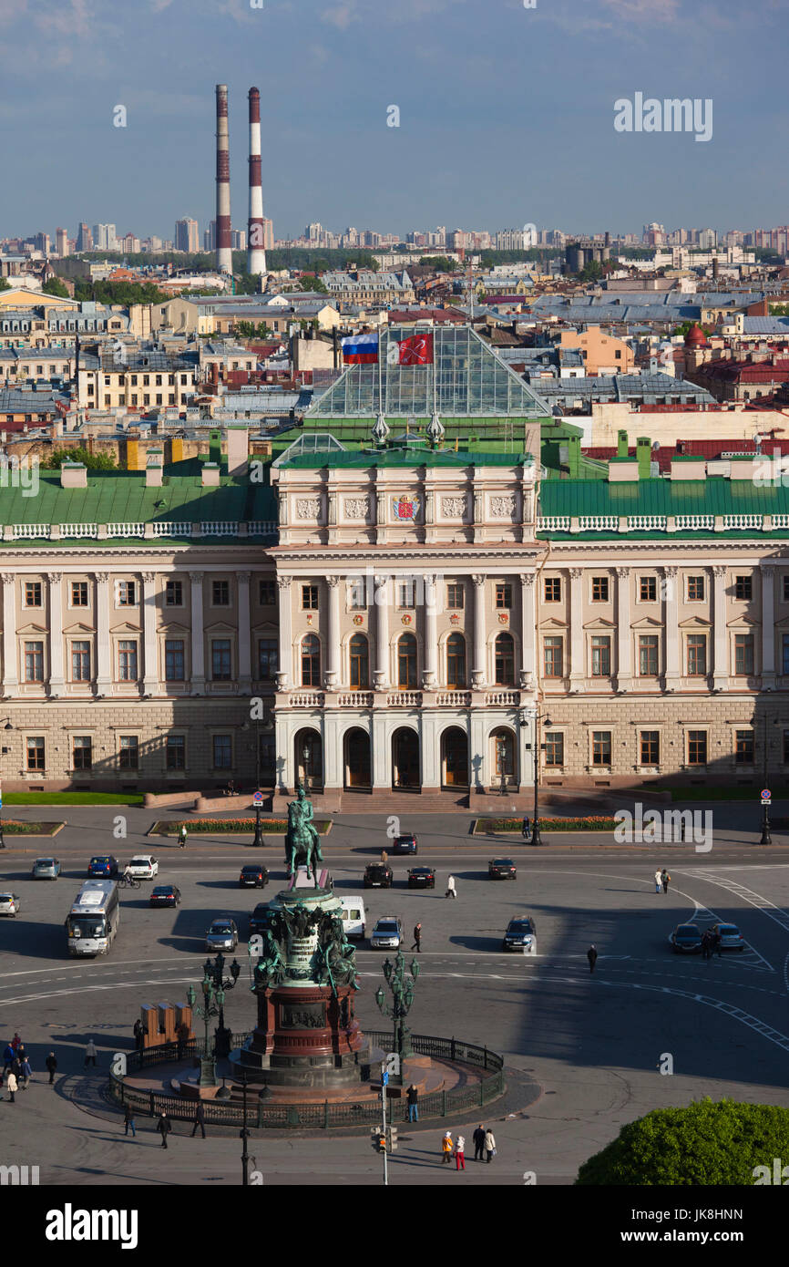 Russland, Sankt Petersburg, Center, Marienpalast erhöhte Ansicht von St. Isaac Cathedral Stockfoto