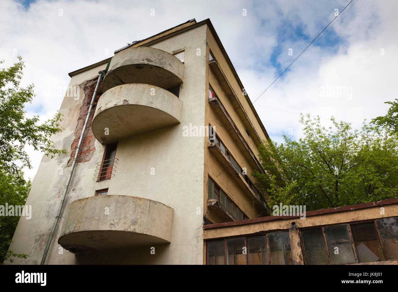 Russland, Oblast Moskau, Moskau, Presnya-Bereich, Narkomfim Gebäude, entworfen im Jahre 1930 durch die Architekten, Ginzburg und Narkomfim, bewundert von Le Corbusier Stockfoto