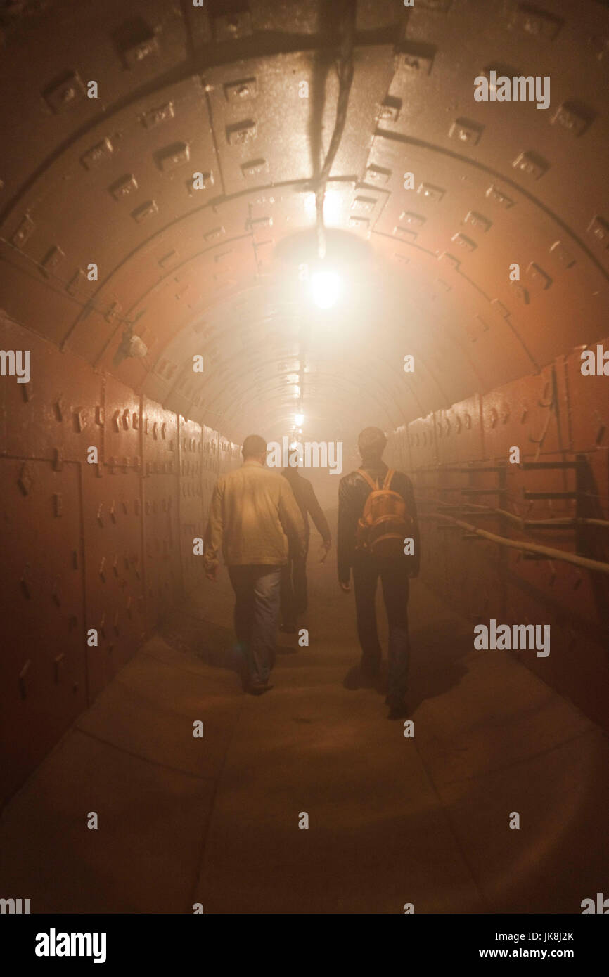 Russland, Oblast Moskau, Moskau, Taganka-Bereich ZKP Tagansky Cold War Museum, unterirdische Kommunikation Bunker, tunnel nach simulierte Gasangriff Stockfoto