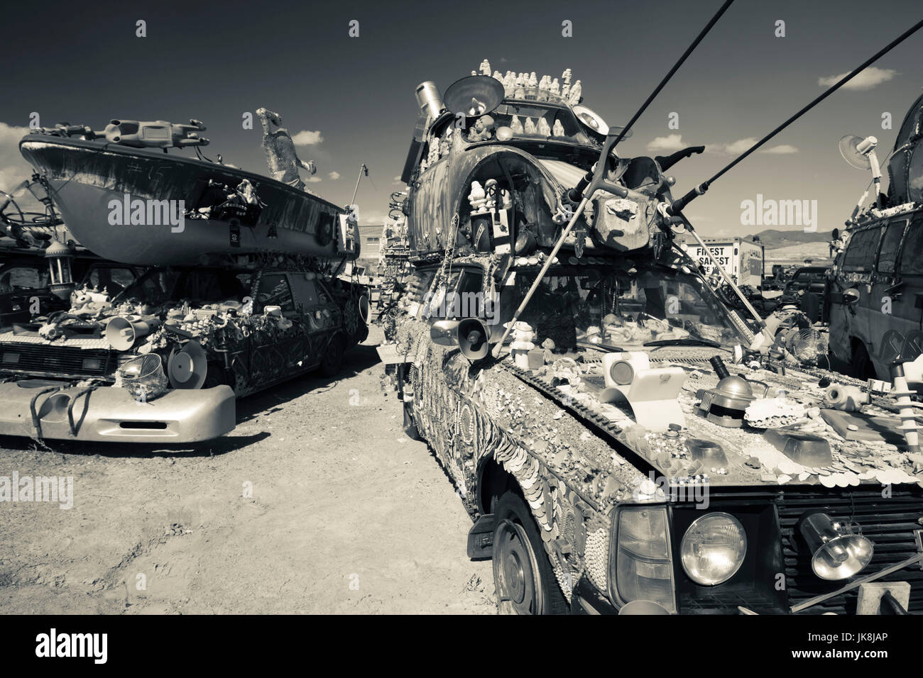 USA, Nevada, Great Basin, Goldfield, Kunst Autos Stockfoto