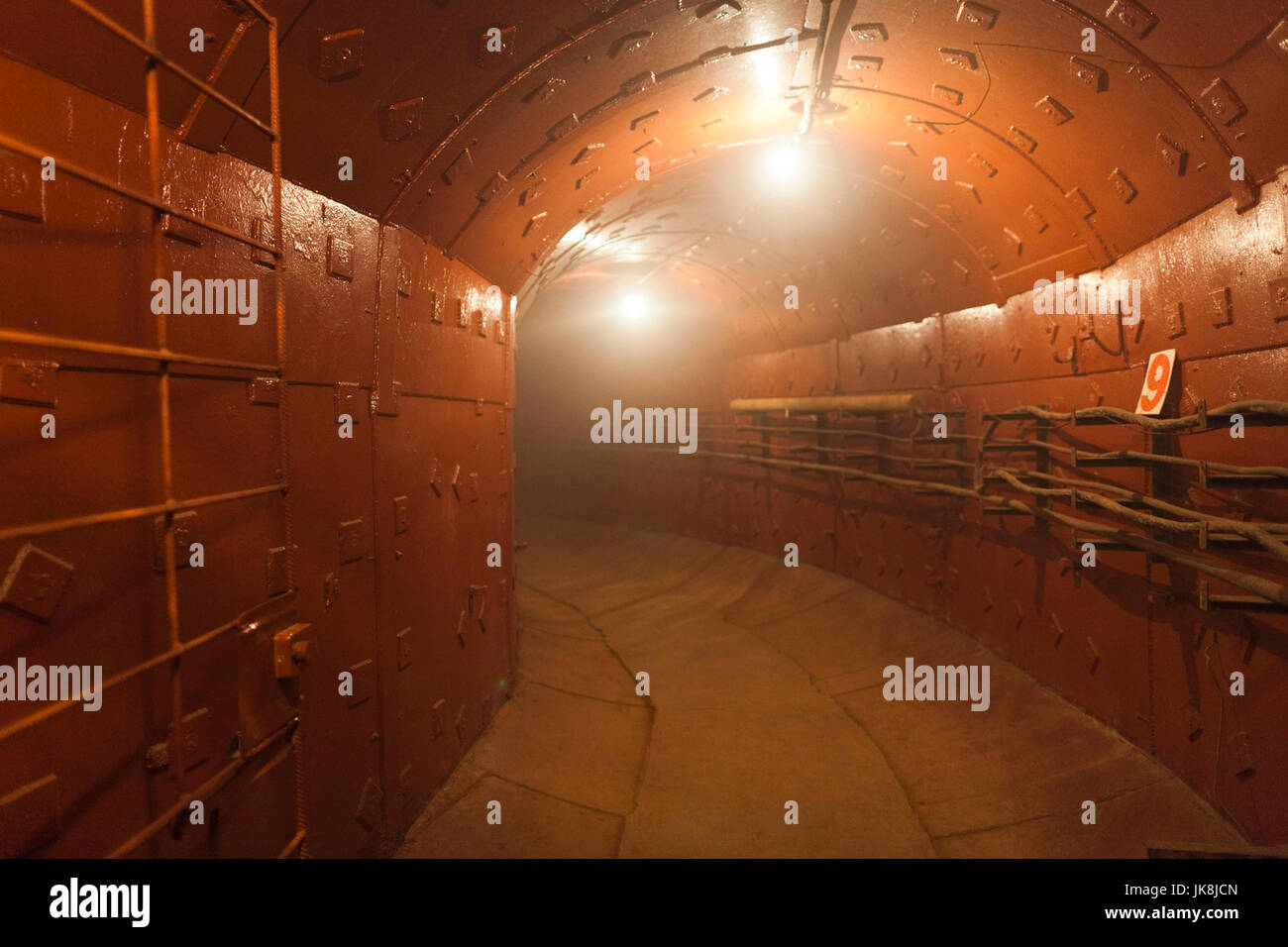 Russland, Oblast Moskau, Moskau, Taganka-Bereich ZKP Tagansky Cold War Museum, unterirdische Kommunikation Bunker, tunnel nach simulierte Gasangriff Stockfoto