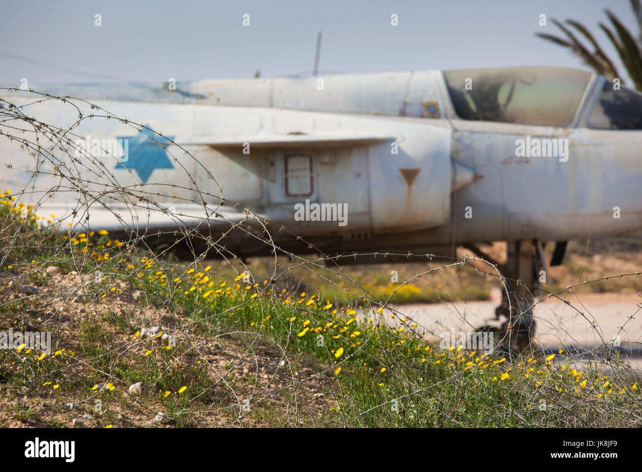 Israel, The Negev werden-er Sheva, Israeli Air Force Museum, Hatzerim Israeli Air Force base, israelische gebaut Kfir Kämpfer Stockfoto