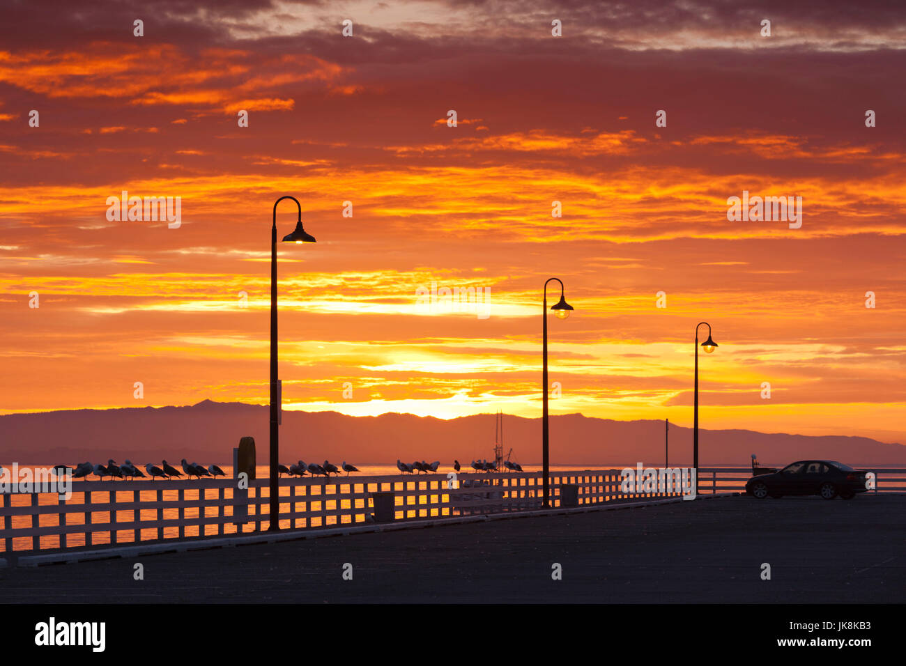 USA, Kalifornien, Central Coast, Santa Cruz, Municipal Wharf, dawn Stockfoto