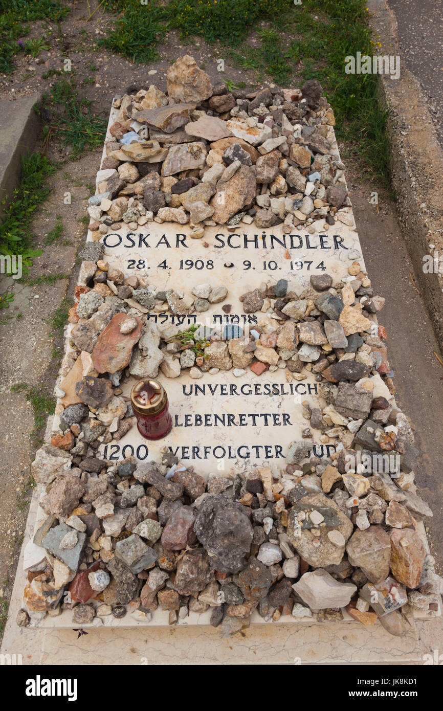 Israel, Jerusalem, Altstadt, Mt. Zion, Grab von Oskar Schindler, Christian Kaufmann, Savd das Leben der Juden während des Holocaust, 1939-1945 Stockfoto