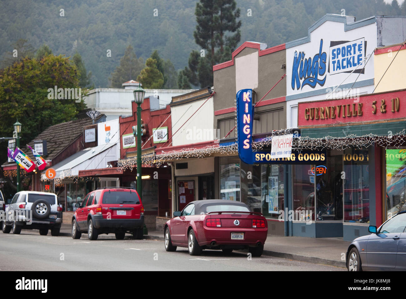 USA, California, Northern California, Russian River Wine Country, Guerneville, Innenstadt Stockfoto