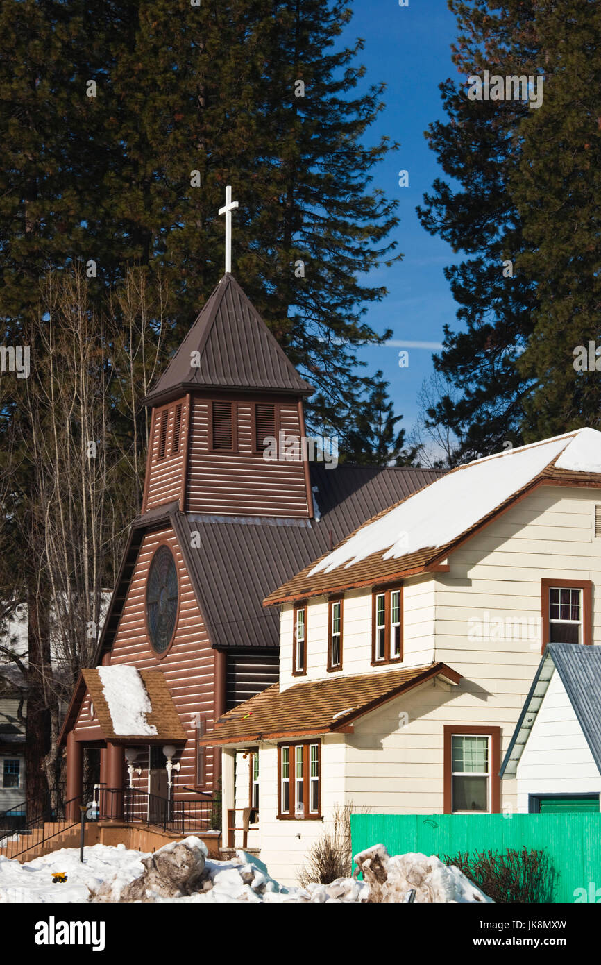 USA, California, Northern California, nördlichen Mittelgebirge, McCloud, Stadtkirche Stockfoto