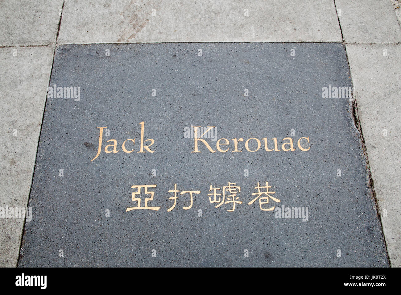 USA, California, San Francisco, Chinatown-Nordstrand, melden Sie für Jack Kerouac Gasse in Chinesisch und Englisch Stockfoto