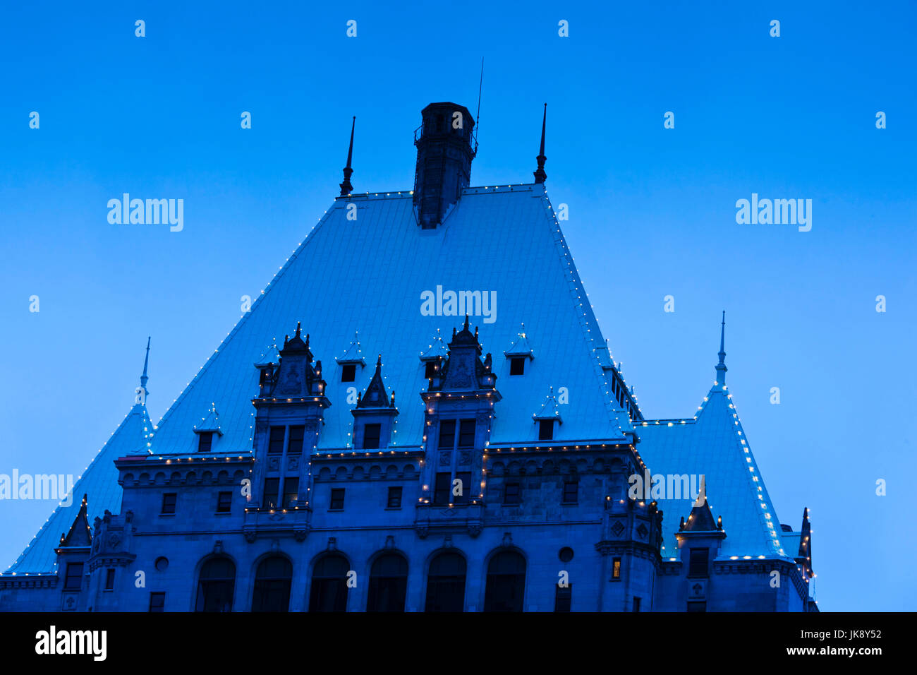 Kanada, British Columbia, Vancouver, Fairmont Hotel, Dach-detail Stockfoto