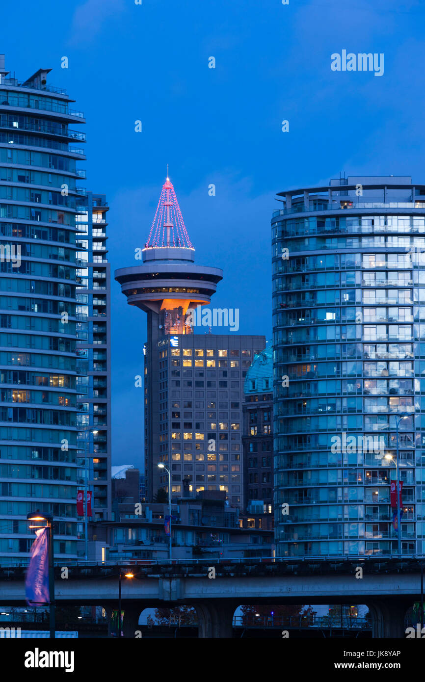Kanada, British Columbia, Vancouver, Vancouver Lookout Gebäude, dawn Stockfoto