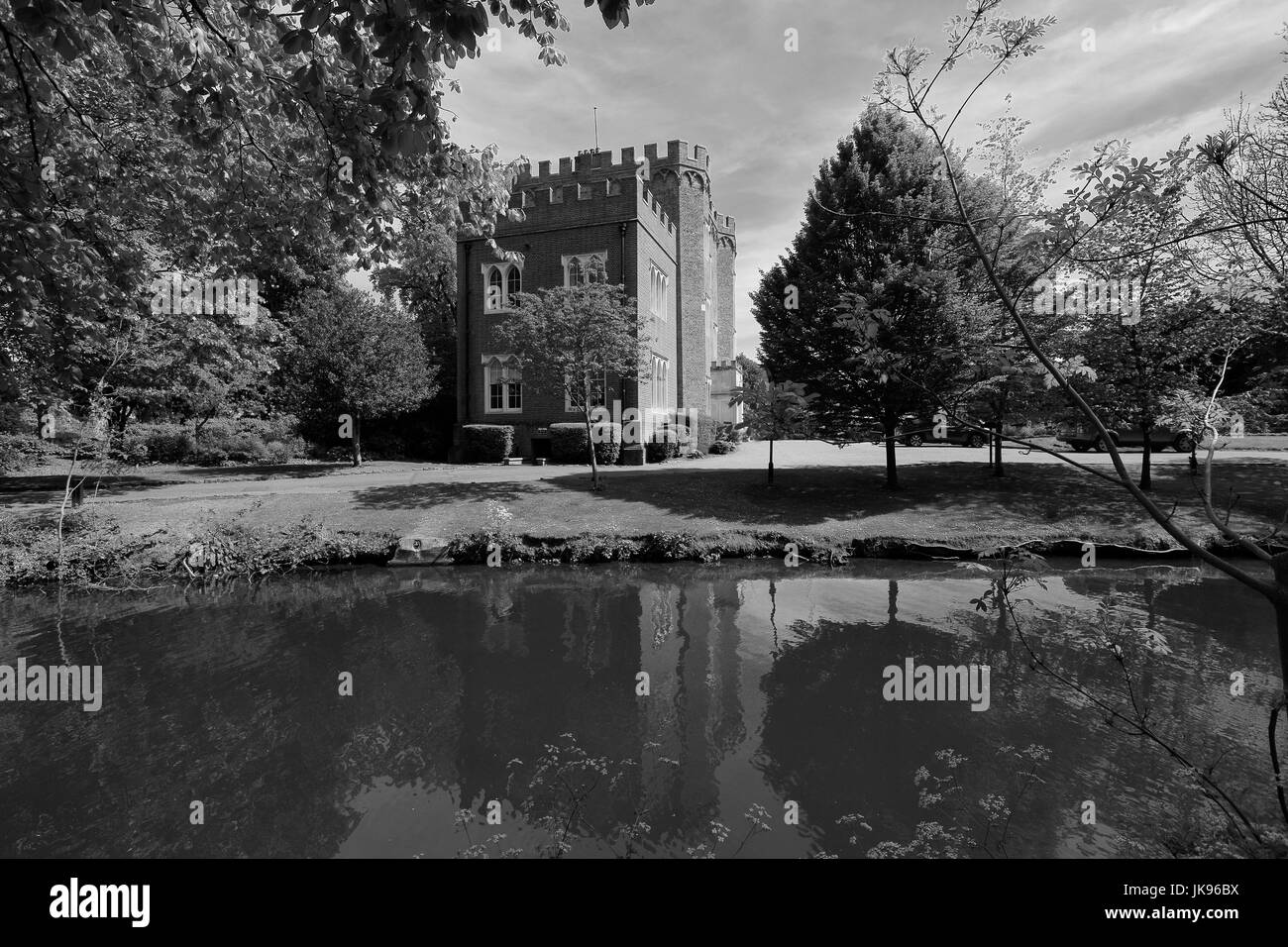 Sommer, Schlossgarten und Hertford Castle, Hertford Stadt, Grafschaft Hertfordshire, England, UK Stockfoto