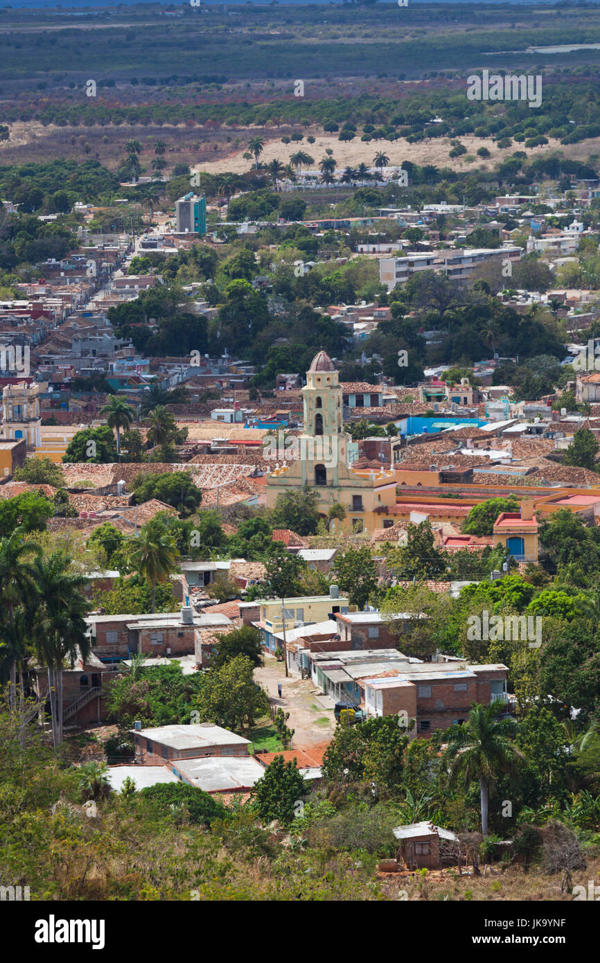 Kuba, Provinz Sancti Spiritus, Trinidad, erhöhten Blick auf die Stadt vom Hügel Cerro De La Vigia Stockfoto