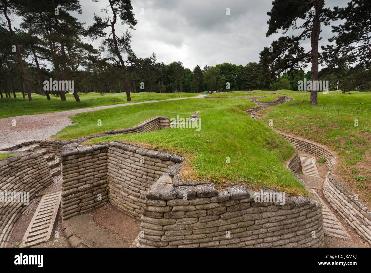 Frankreich, Region Nord-Pas de Calais, Pas-De-Calais-Abteilung, Vimy, Vimy Ridge National Historic Site of Canada, World War ein Schlachtfeld und Denkmal für die kanadischen Truppen, Replik Gräben Stockfoto