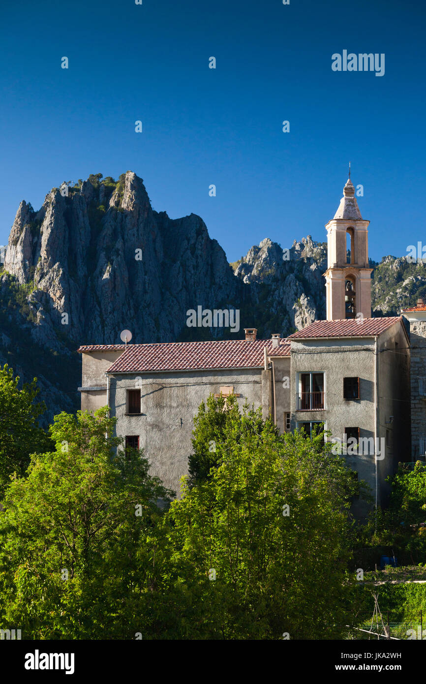 Frankreich, Korsika, Haute-Corse Abteilung, zentralen Bergregion, Ghisoni, Blick auf die Stadt Stockfoto