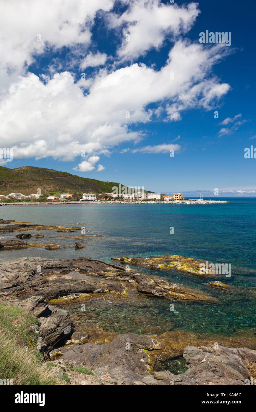 Frankreich, Korsika, Haute-Corse Abteilung, Le Cap Corse, Santa Severa, Blick auf die Stadt Stockfoto