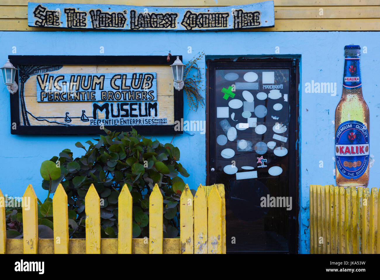 Dunmore Town, Detail der Vic-Hum, Harbour Island, Bahamas, Eleuthera Insel tanzen club Stockfoto