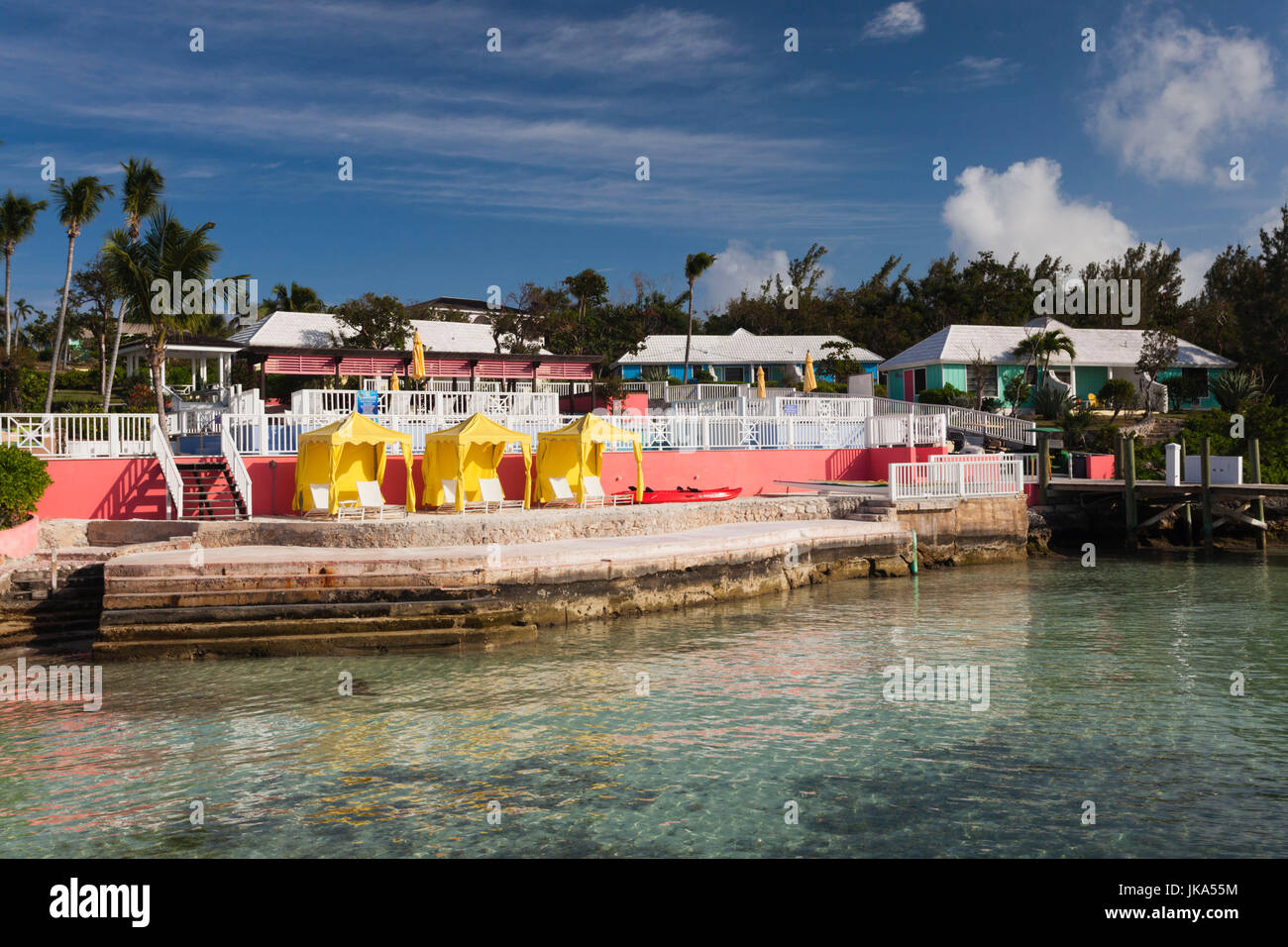 Bahamas, Eleuthera Insel, Harbour Island, Dunmore Town, Romora Bay Yachtclub Stockfoto