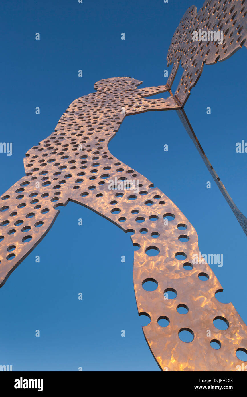 USA, Iowa, Council Bluffs, Missouri Riverfront, Molecule Man, Skulptur von Jonathan Borofsky, 2008 Stockfoto