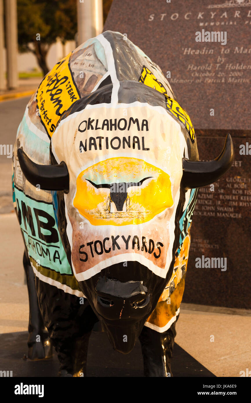 USA, Oklahoma, Oklahoma City, Oklahoma nationaler Stockyards, malte Bufffalo Stockfoto
