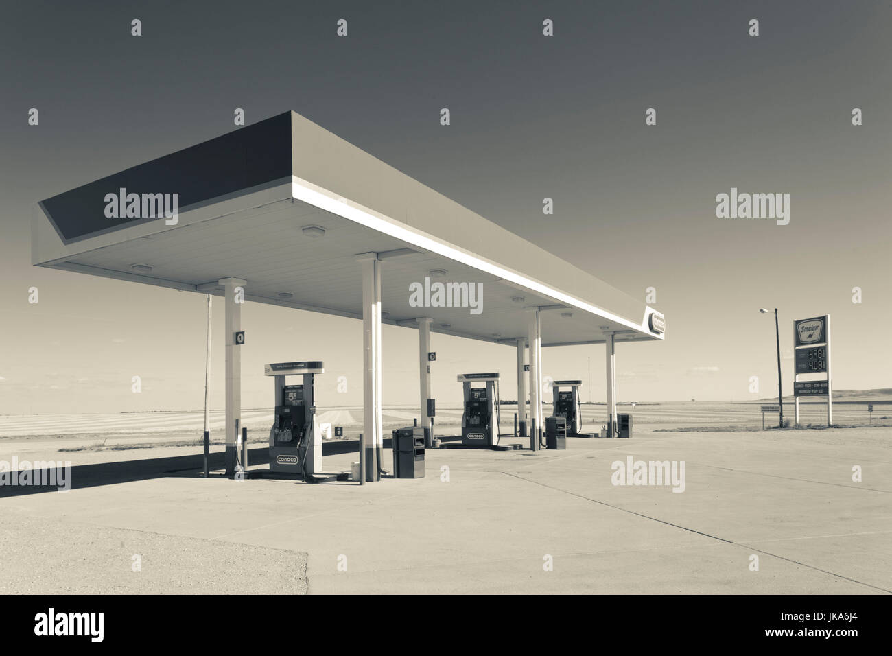 USA, South Dakota, Selby, Tankstelle Stockfoto