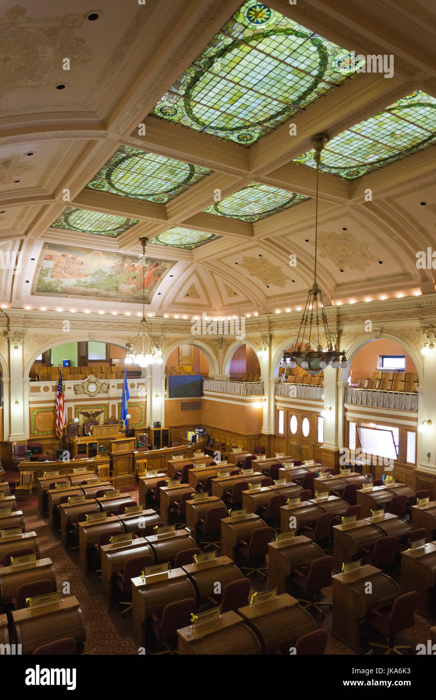 USA, South Dakota, Pierre, South Dakota State Capitol, Kammer des House Of Representatives Stockfoto