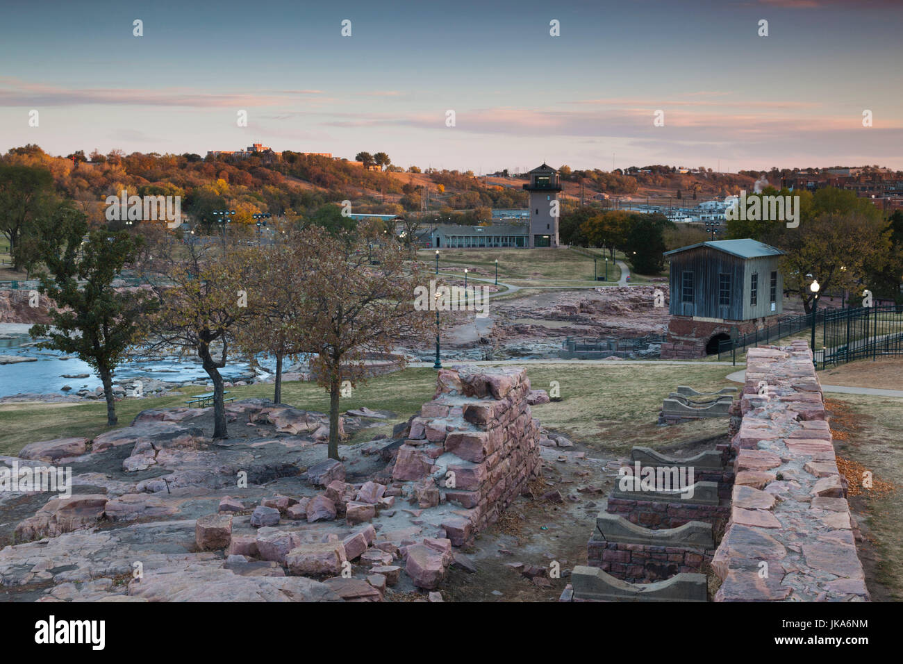 Sioux Falls Park, Sioux Falls, South Dakota, USA der Morgendämmerung Stockfoto